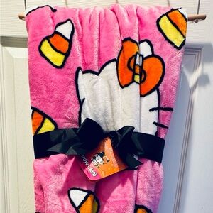 Sanrio Pink Hello Kitty Candy Corn Blanket